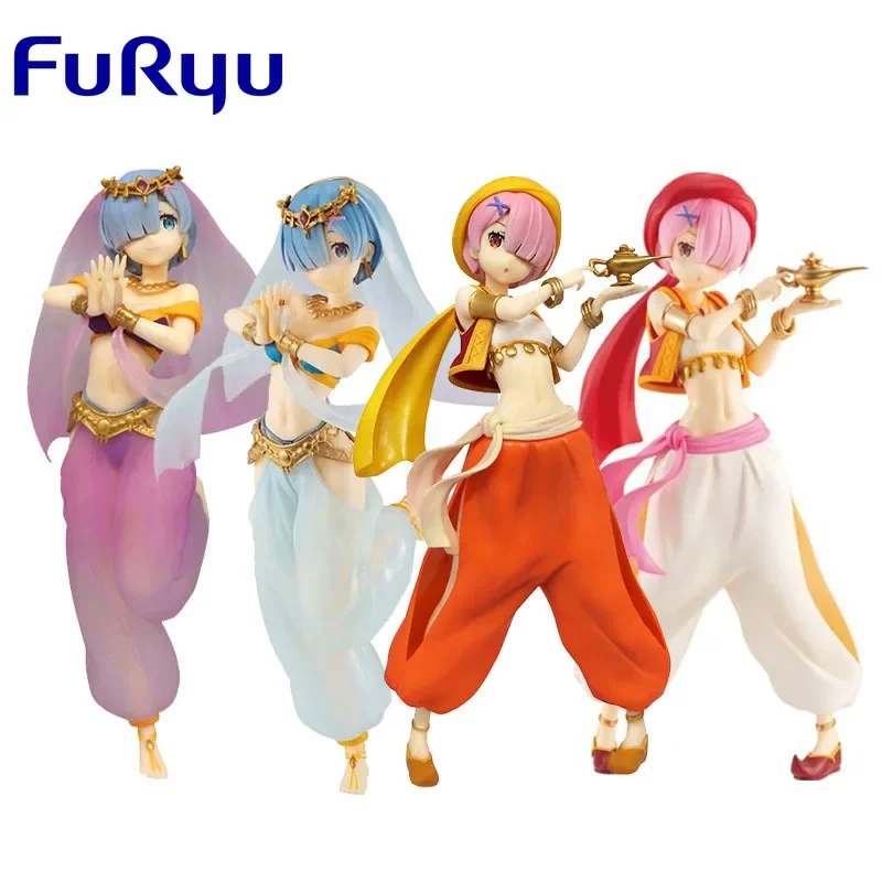 FURYU Original Arabian Night Anime Figure Rem Ram Dancing Girls Action Figures Toys For Boys Girls Kids Xmas Gift Model