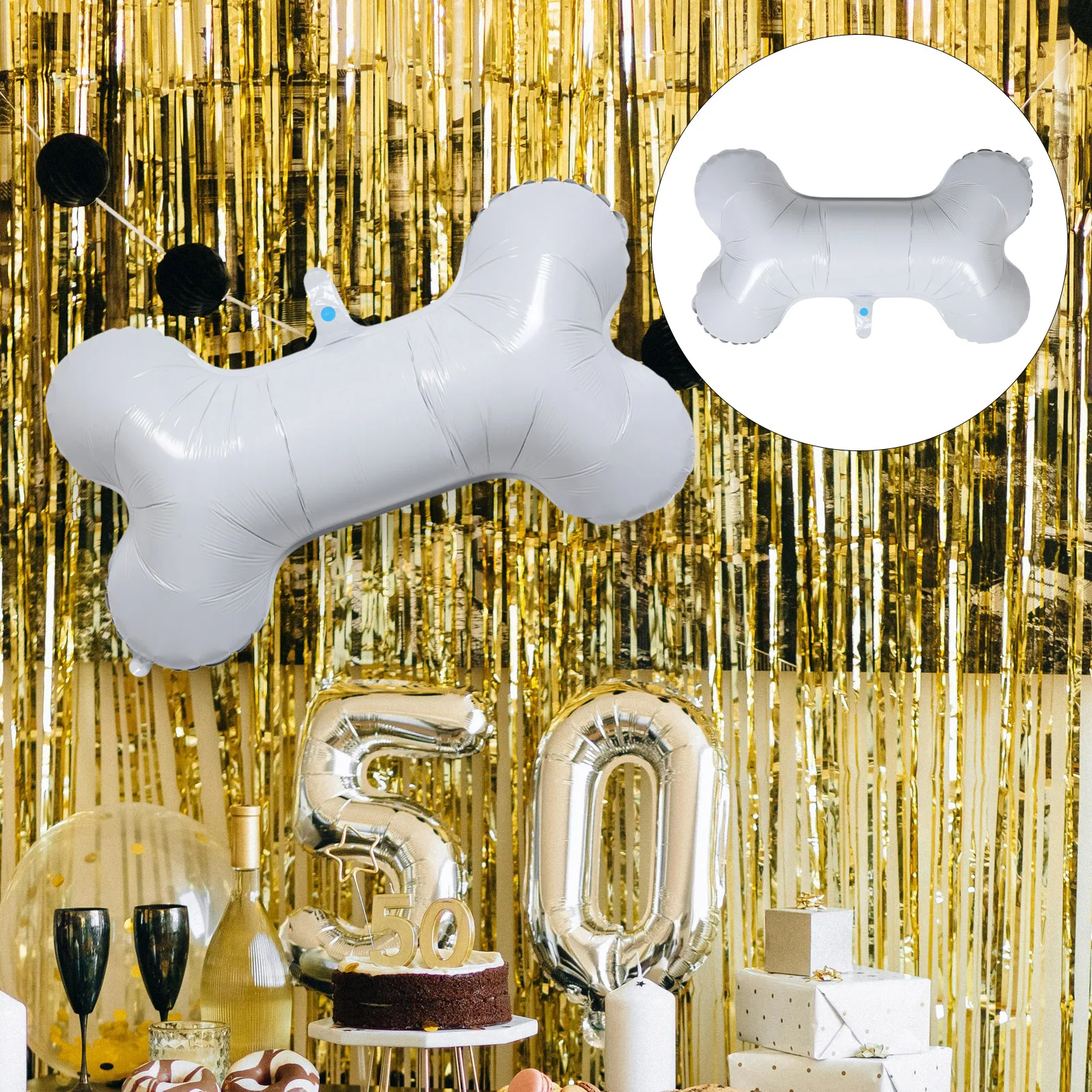 

5 Pc Bone Balloon Aluminum Foil Decorations Birthday Party Cute Valentines Supply Pattern Animal