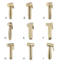 Latão Hand Held Bidet Spray para o banheiro, WC Jet Shower Head, Portátil Douche Shattaf, Cobre escovado ouro