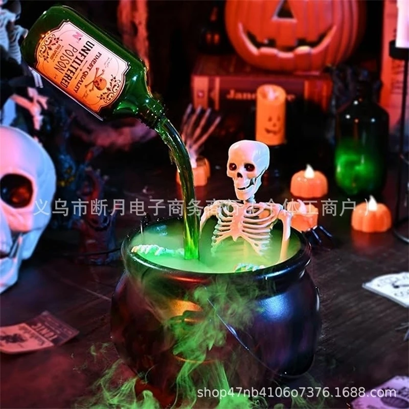

Halloween Floating Potion Bottle Cauldron Decoration Magic LED Lighted Witchcraft Prop Table Centerpiece Party Home Decor