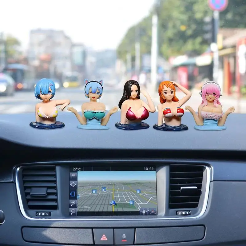 car dashboard breast shaking girls ornament sexy cute anime doll shaking chest bike motorcycle decoration Car Interior Accessory