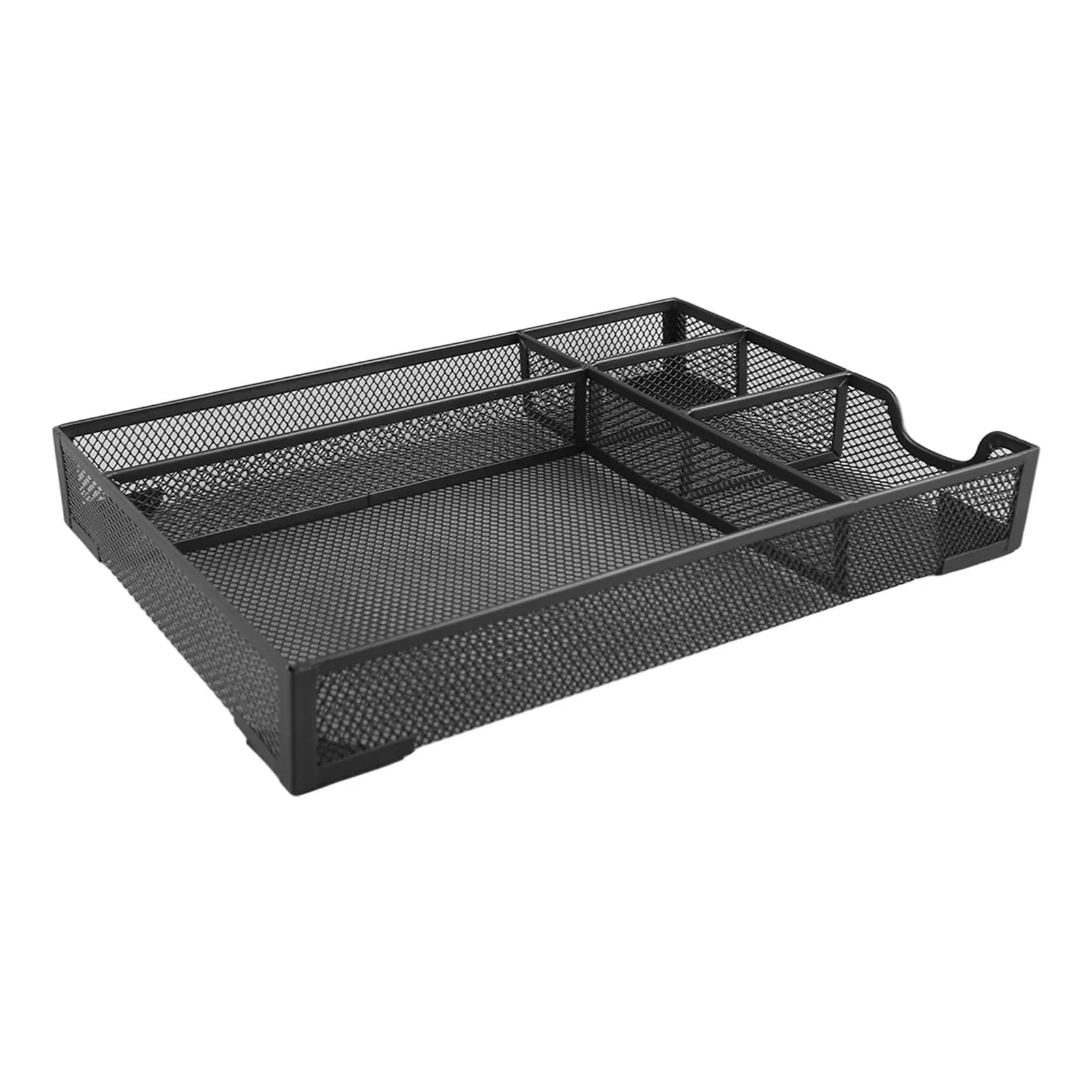 5-vakken bureau-opbergmand, multifunctioneel, stabiel, antislip, metalen gaas lade-organizer voor thuiswerkplekken en bedrijven