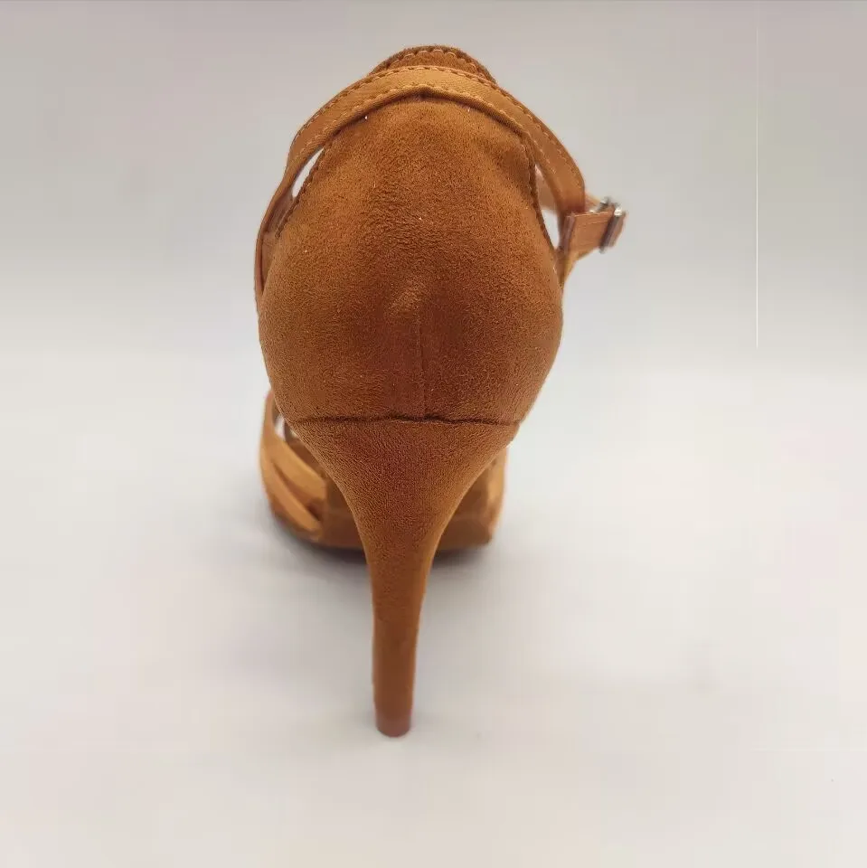 DIY Arrival Women Latin Dance Shoes 10cm High Heel Satin Flock Latin Salsa Shoes Practice Girls Party  Shoes Women Sandal Shoes
