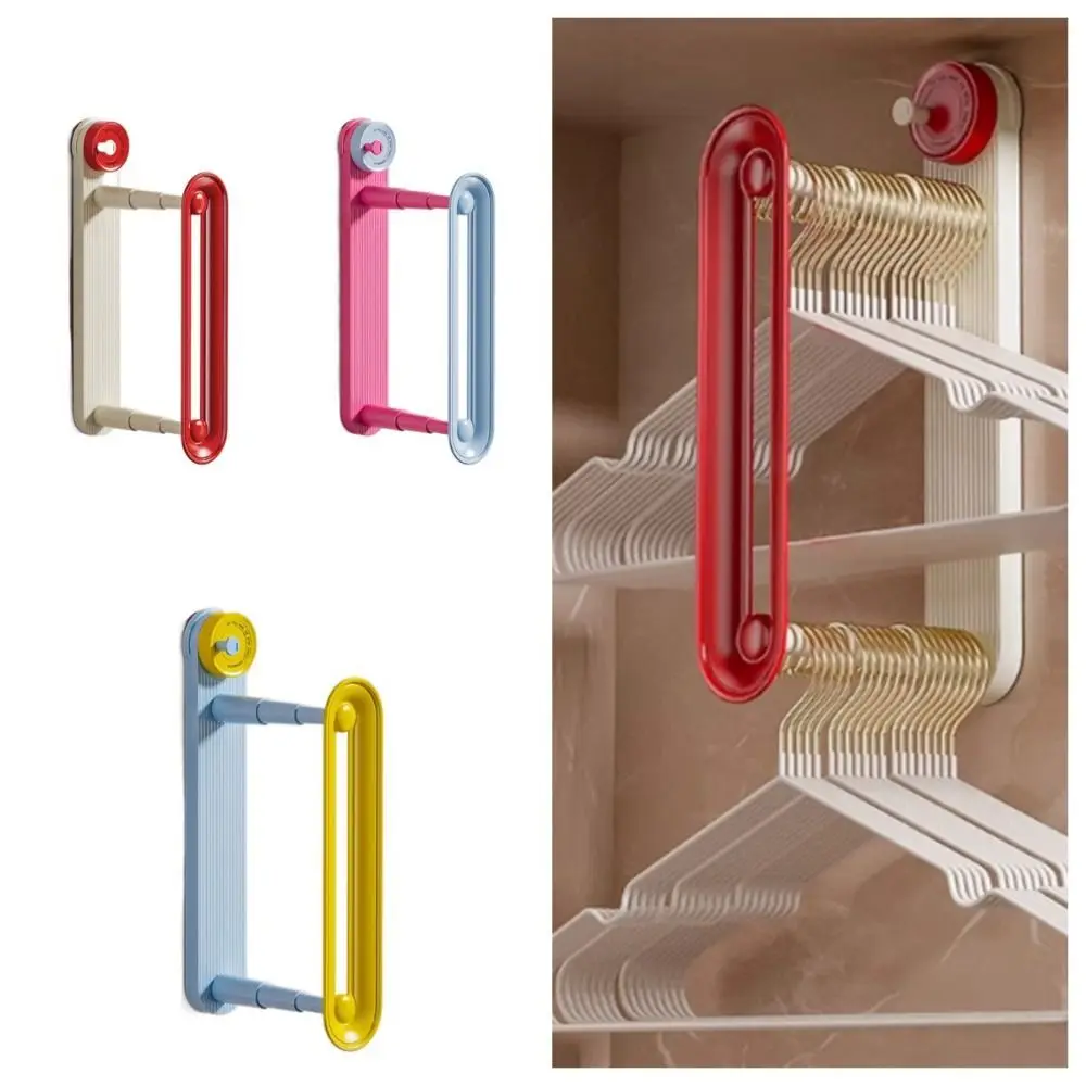 

Suction Cup Clothes Hanger Rack Telescopic Punch-free Clothes Drying Rack Double layer Space Saving Extendable Hanger Stacker