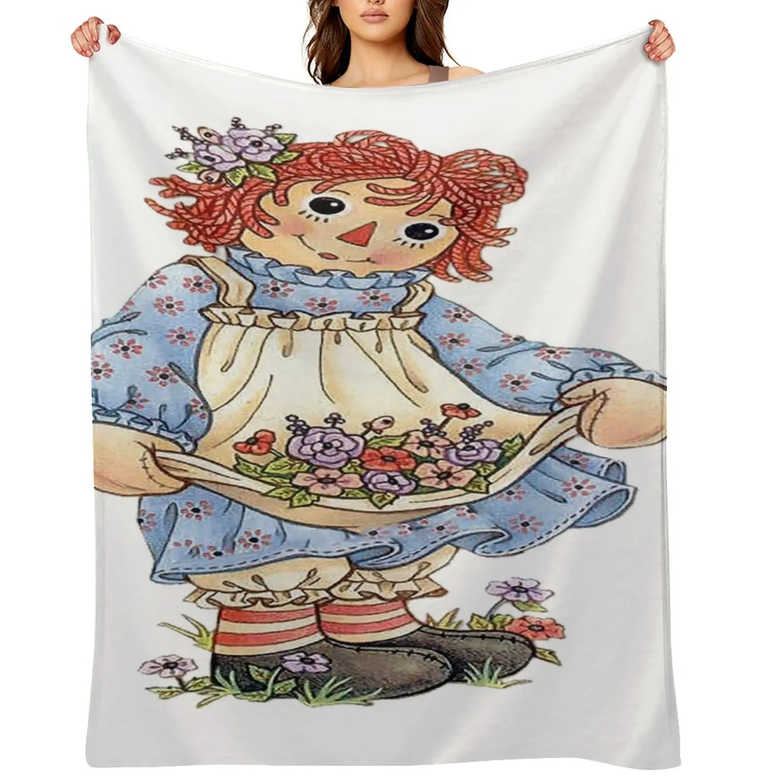 

Raggedy Ann And Raggedy Andy Throw Blanket Personalized Gift Cute Vintage Decorative Beds Blankets