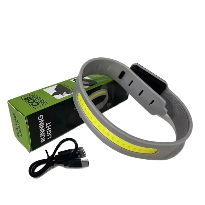 Luce da corsa COB ultraleggera Fascia da braccio per corsa notturna Tipo di luce di ricarica Sport all'aria aperta Luce lampeggiante Spia leggera