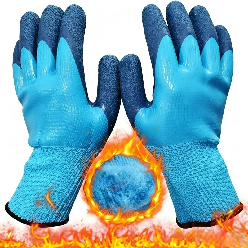 Thermal Plush Work Gloves Women Men Winter Windproof Coldproof Mittens for Worker Builder Hands Protection Waterproof Gloves
