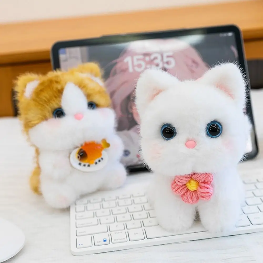 Kawaii 15 سنتيمتر أفخم رفيق دمية أفخم القط الحيوان ألعاب من نسيج مخملي محشوة الروائح أفخم دمية المفاتيح مكتب