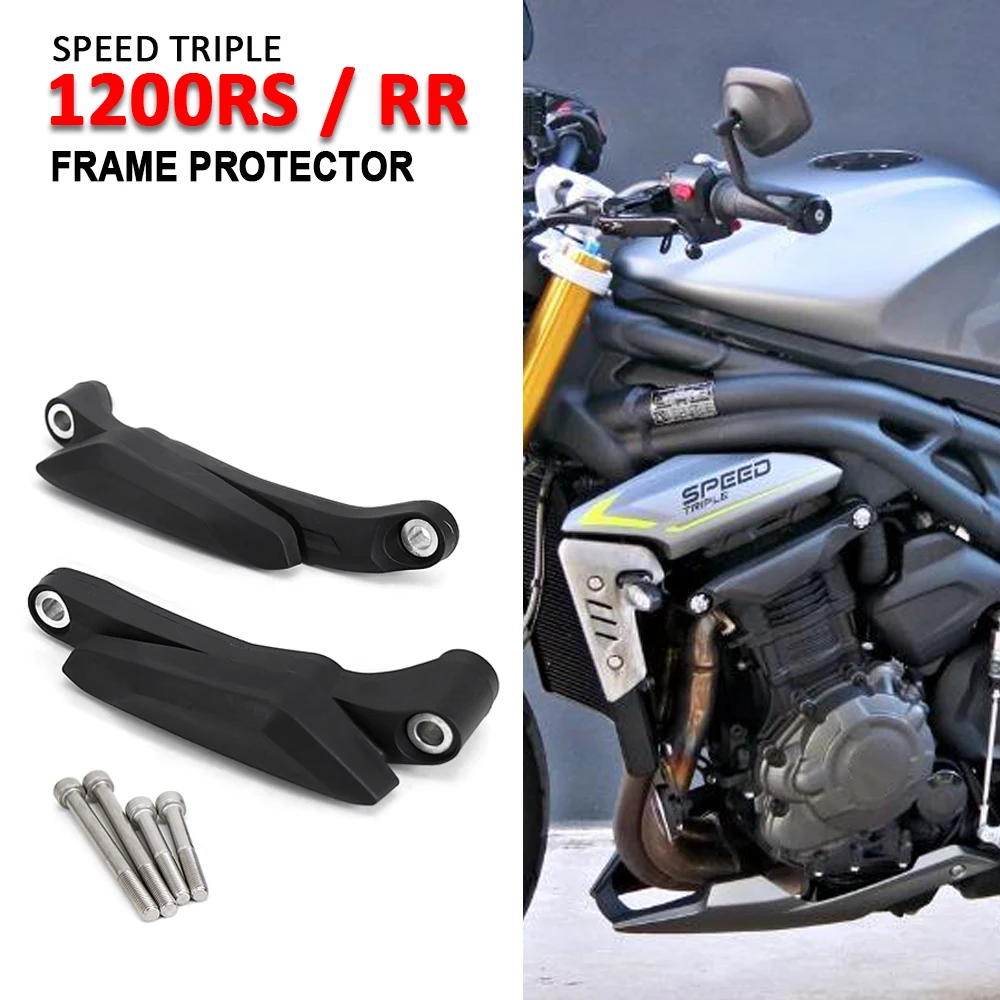 Motorcycle 1 pair Black Frame Sliders Crash Protector For SPEED TRIPLE 1200RS 1200 RS Engine Protection For Speed Triple 1200RR