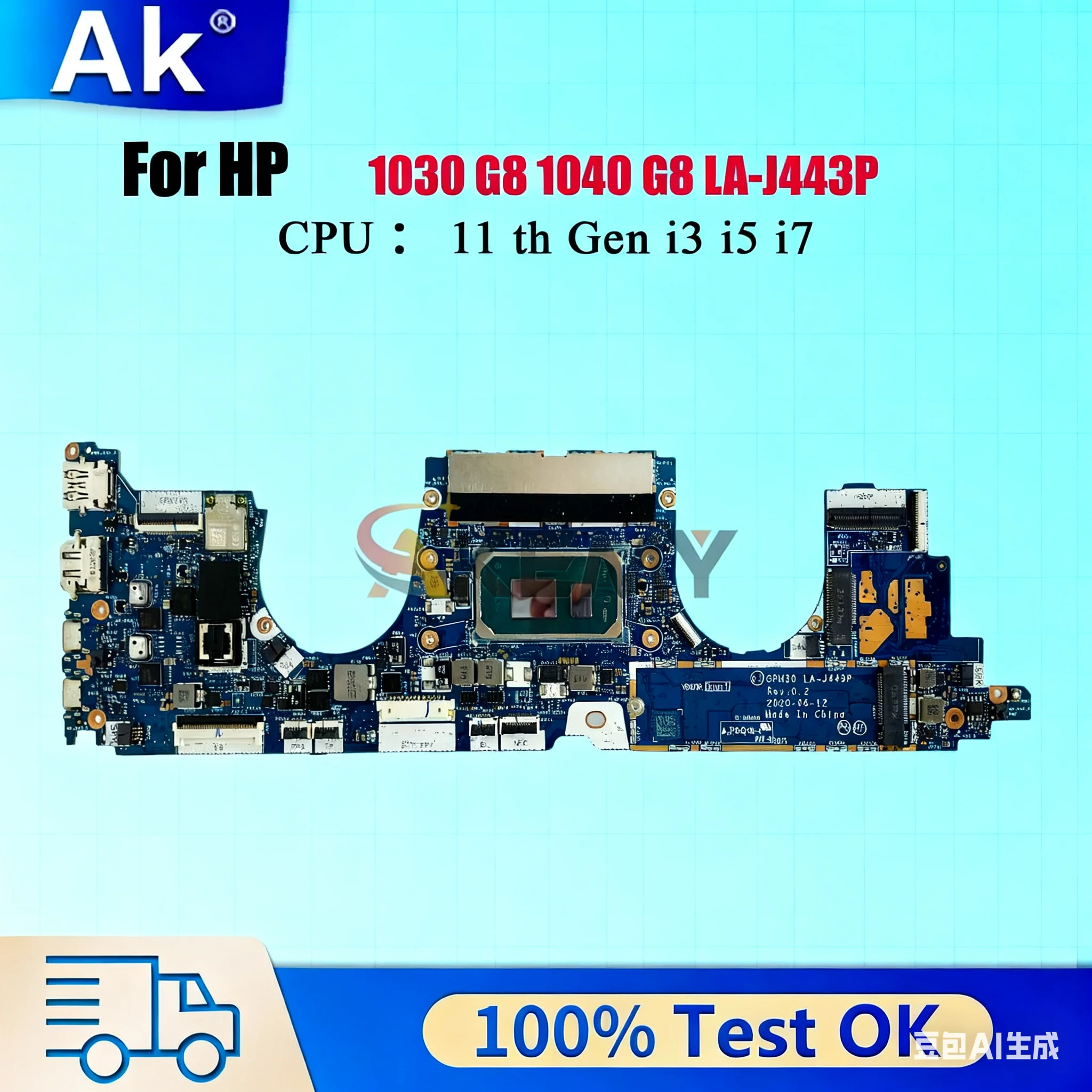 

LA-J443P For HP EliteBook X360 1030 G8 1040 G8 Laptop Motherboard M46738-601 M45832-601 With i5 i7 11th Gen CPU 16G RAM