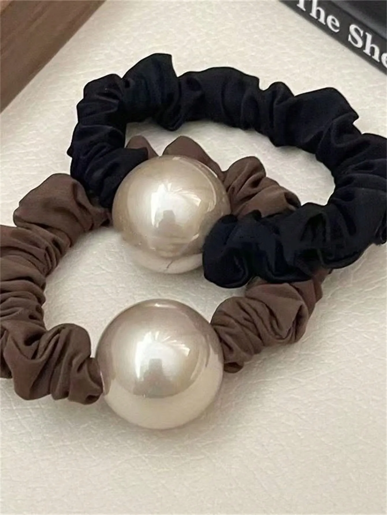 1 scrunchie ladies all-match Temperament Pearl y2k with ponytail rubber band high stretch headband hair accessory