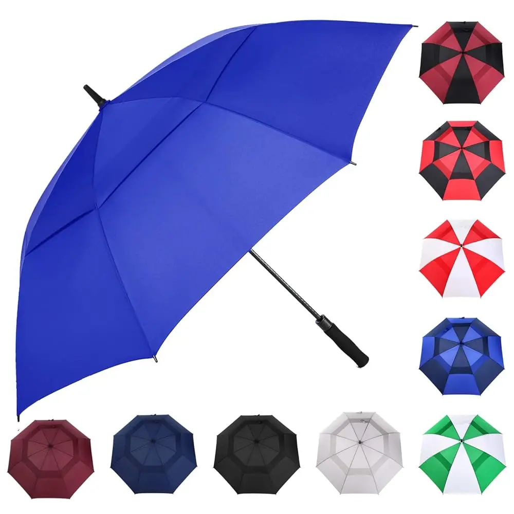 

Extra Large Golf Umbrella, 54/62/68/72 Inch Automatic Open, Oversize Double Canopy Vented Windproof Waterproof Sports