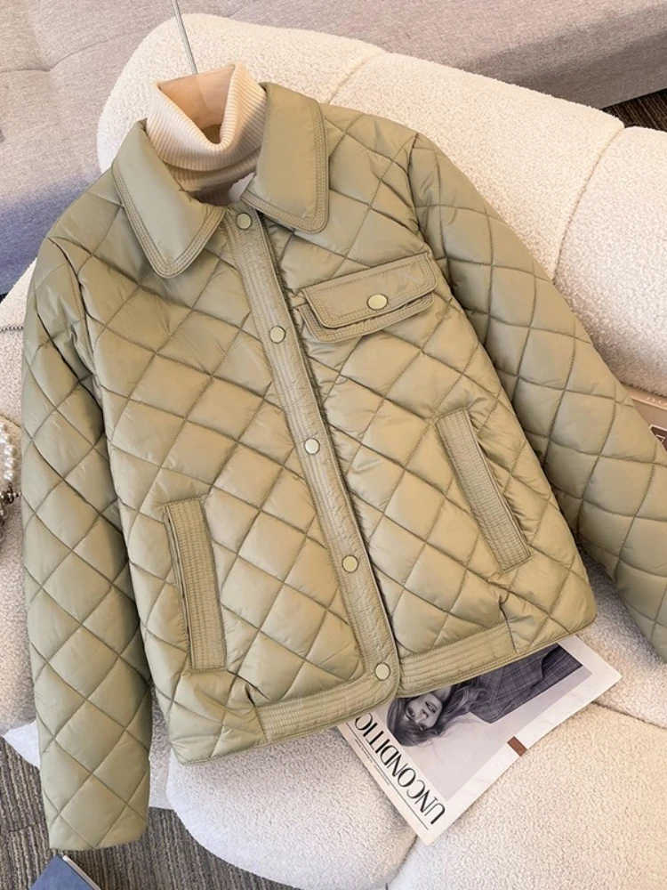 Novità in autunno inverno giacca corta in cotone moda donna sciolto casual caldo piumino capispalla temperamento colore puro femminile