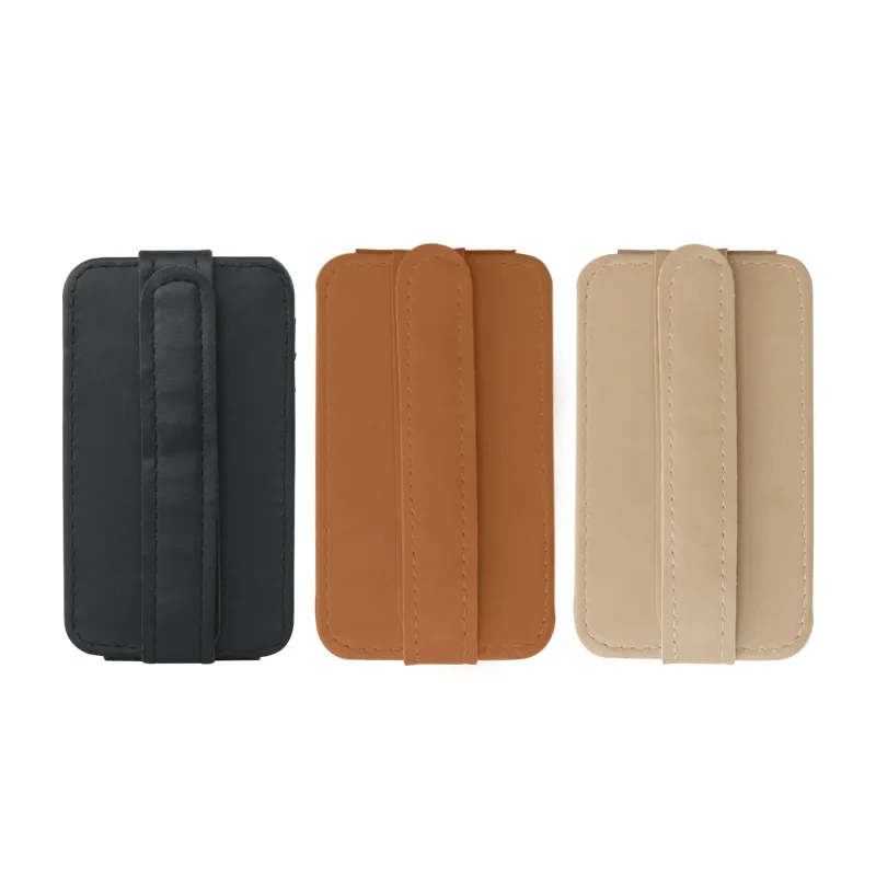 Car Sun Visor Point Organizer Storage Pocket Pouch Bag Card Glasses Storage Holder Car-Styling Leather Car Accessories Interior