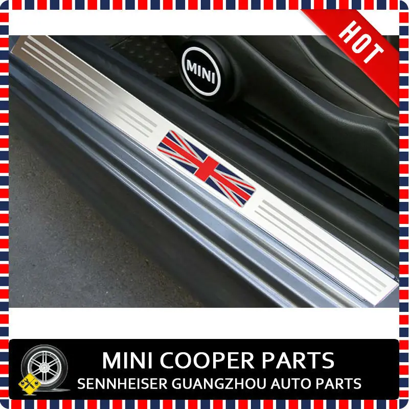 Brand New Tungsten steel Style Black And Silver Color Door Sill Plate Cover For mini cooper R56 R57 R58 R59  (2 Pcs/set)