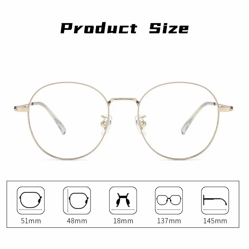 OLLYMURS Prescrizioni rotonde in metallo retrò Occhiali da uomo e da donna in lega di titanio Montatura per occhiali ottici ultraleggeri con viso piccolo