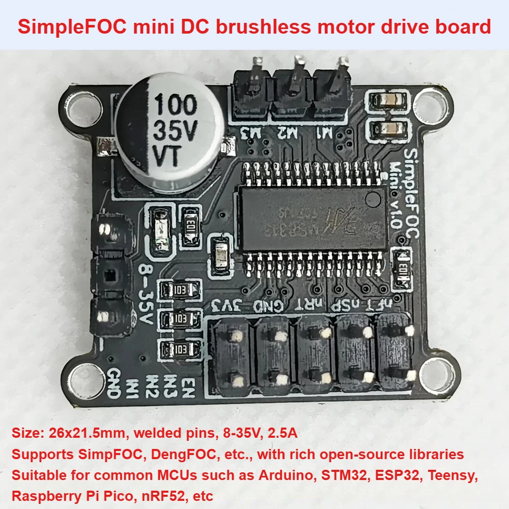 SimpleFOCMini DC Brushless Motor Drive Board FOC Control SVPWM | SPWM Servo Already Solder Pins