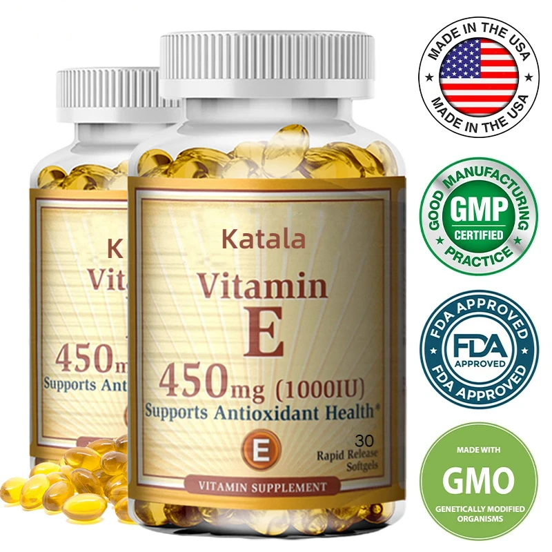 Bcuelov Vitamin E 1000 IU 450mg - for skin, hair, circulatory health, immune system support - antioxidant supplement