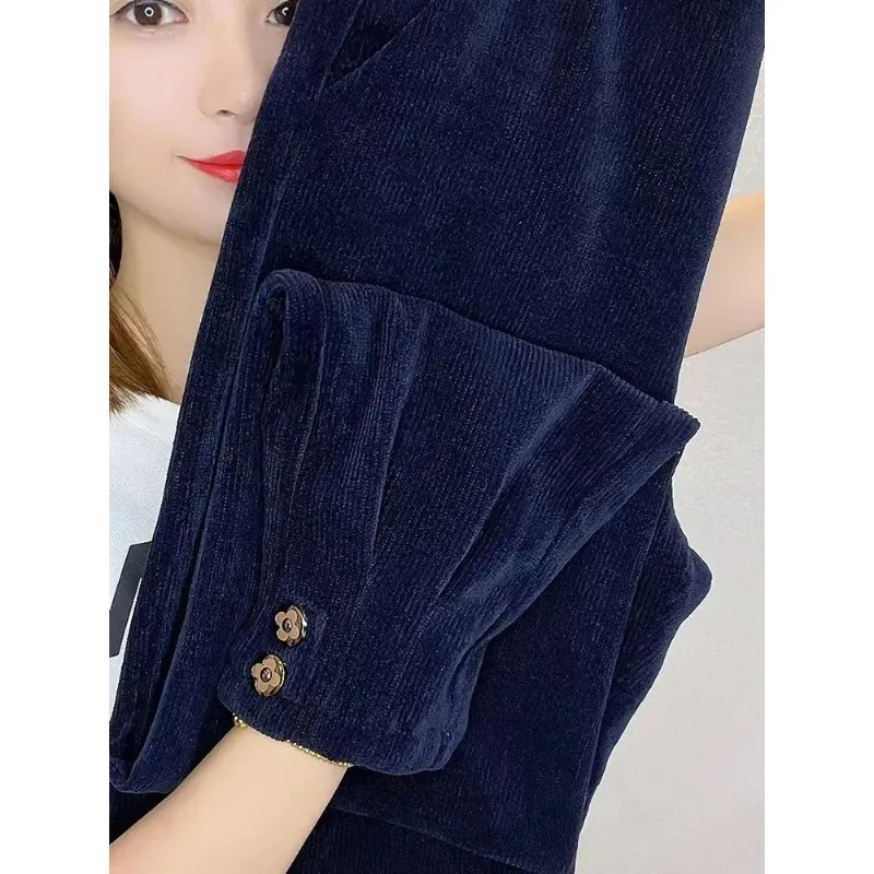 Corduroy Velvet Lined Warm Harem Ankle-length Pants Winter Thicken Women New Jogger Pantalones Casual Snow Wear Sweatpants