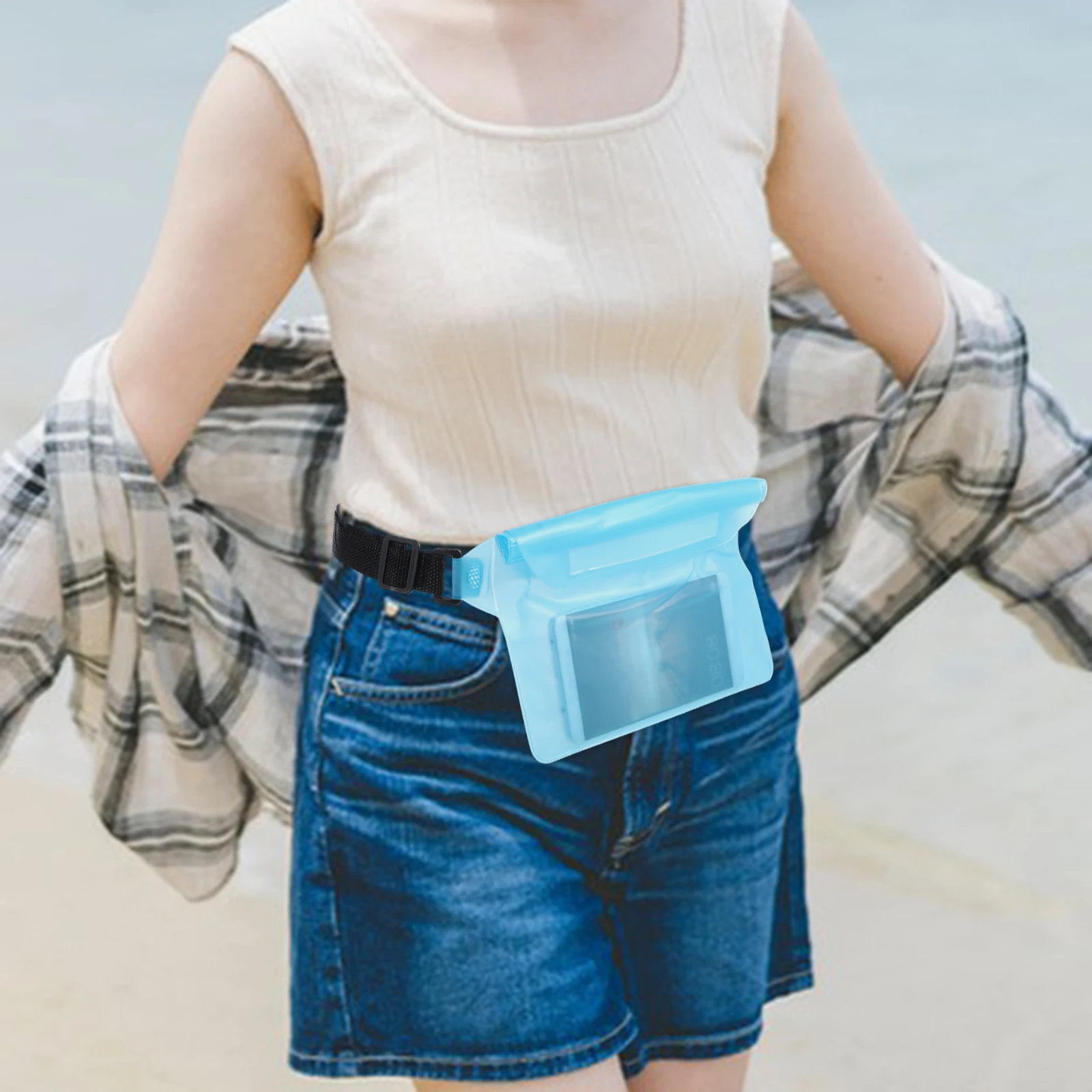 

Pouch Waterproof Fanny Pack Travel Sky Blue Pvc Slash Bags for Securing Valuables