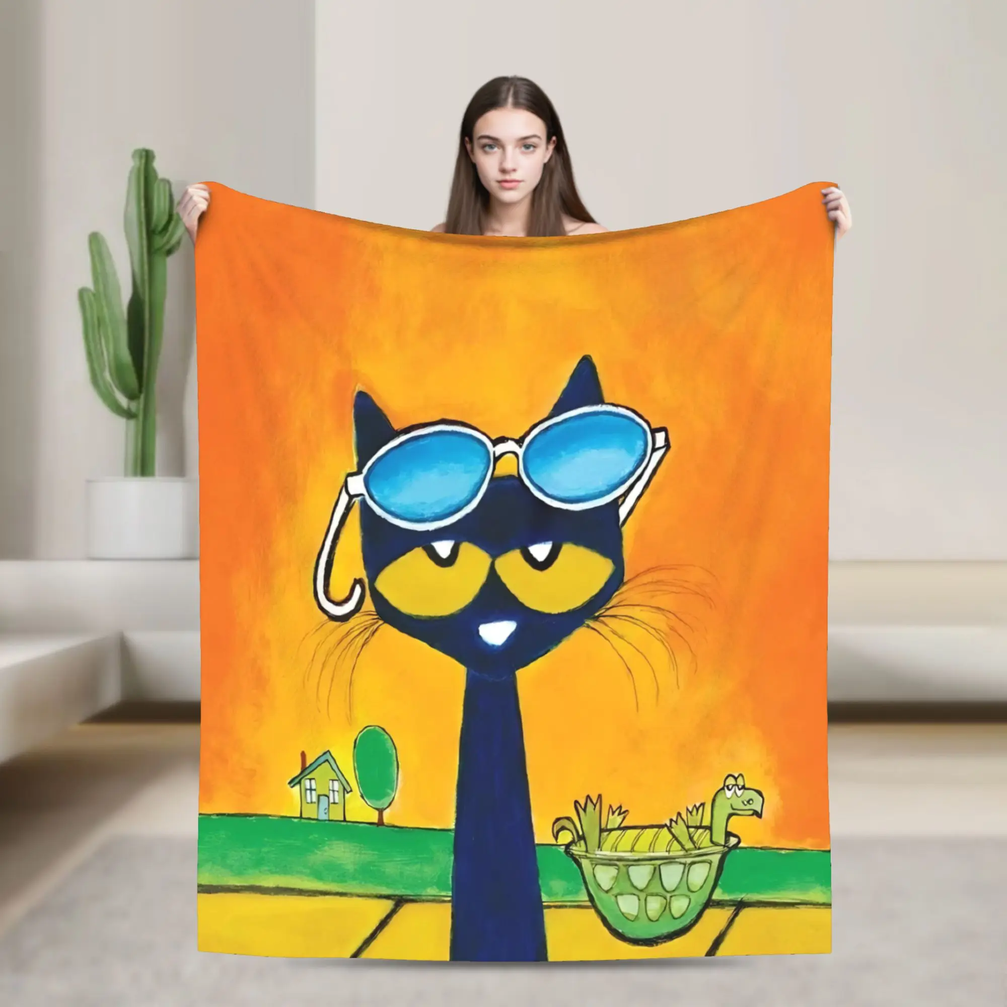 Petes Cartoon Cats Fleece Throw Blankets  Blanket for Home Car Ultra-Soft Bedspread