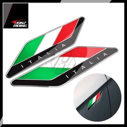 For Aprilia Ducati Suzuki Yamaha Honda Kawasaki for Car Decals 3D Italy Flag Sticker Italia Decal PU Polyurethane
