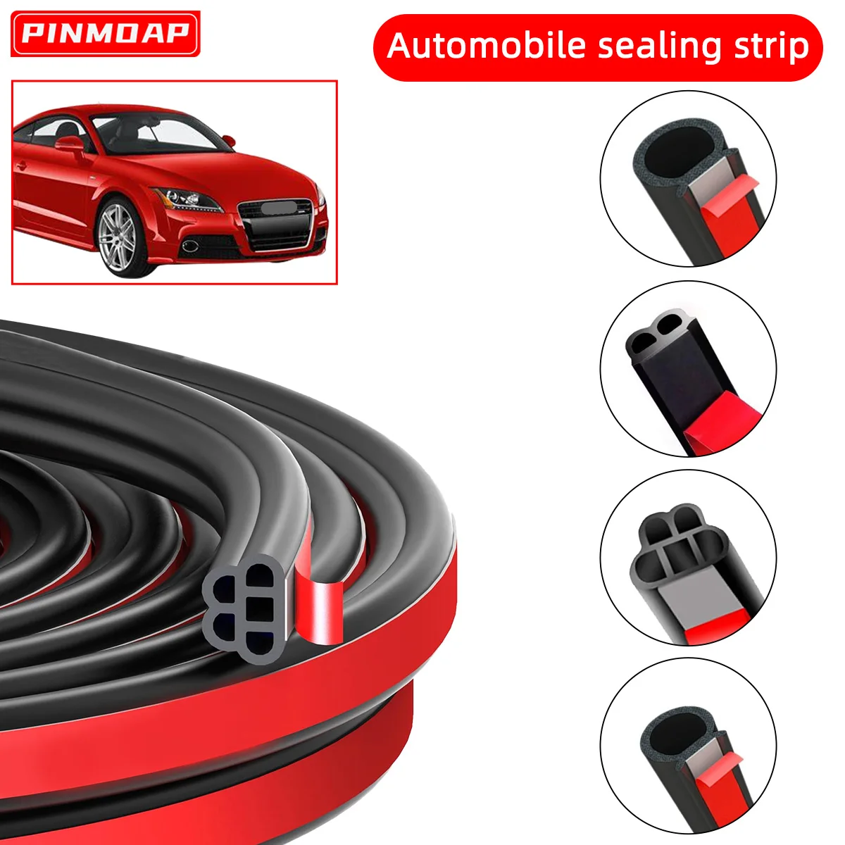 

Car Door Rubber Seal Strip Double-Layer Weather Strip Auto Door/Hood/Trunk Protector Sticker Soundproof Waterproof Sealing Strip