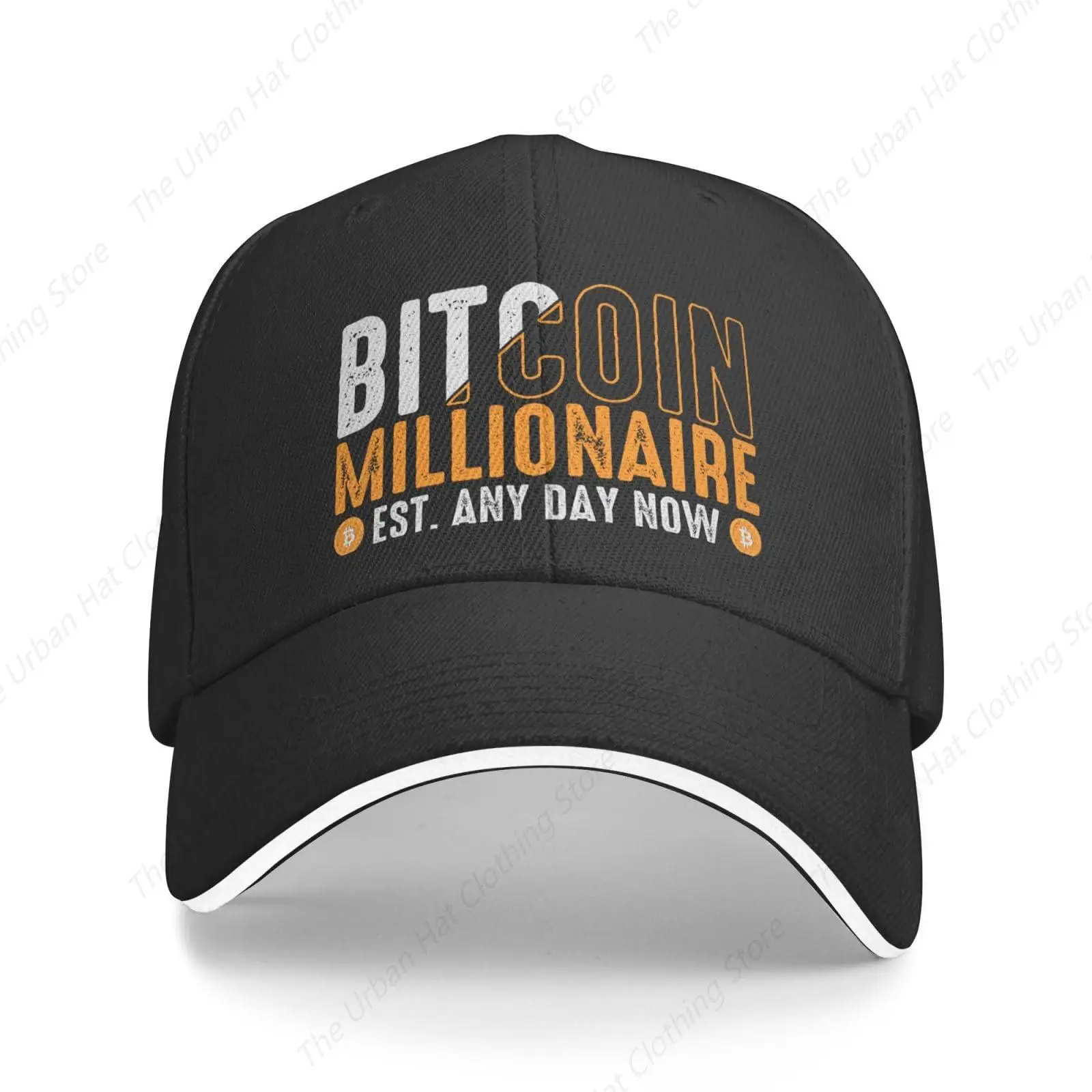 

Bitcoin Casquette Unisex Baseball Cap Sandwich Brim Trucker Hats for Men Women Adjustable Caps for Daily Outdoor GYM