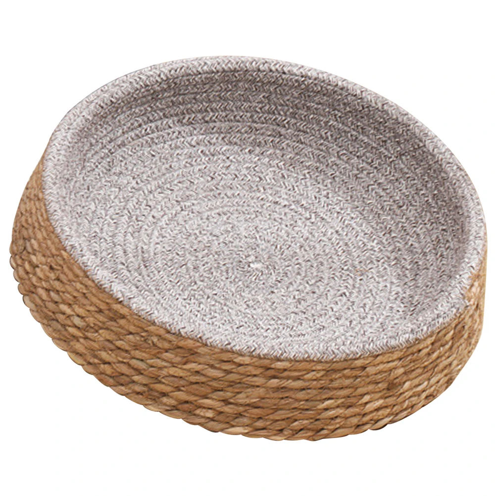 

Rattan Pet Mats Round Pet Warm Neat Shaped Durable Small Beige Round Bed For Cat Dog Cat House Warm Nest Sleeping Bed
