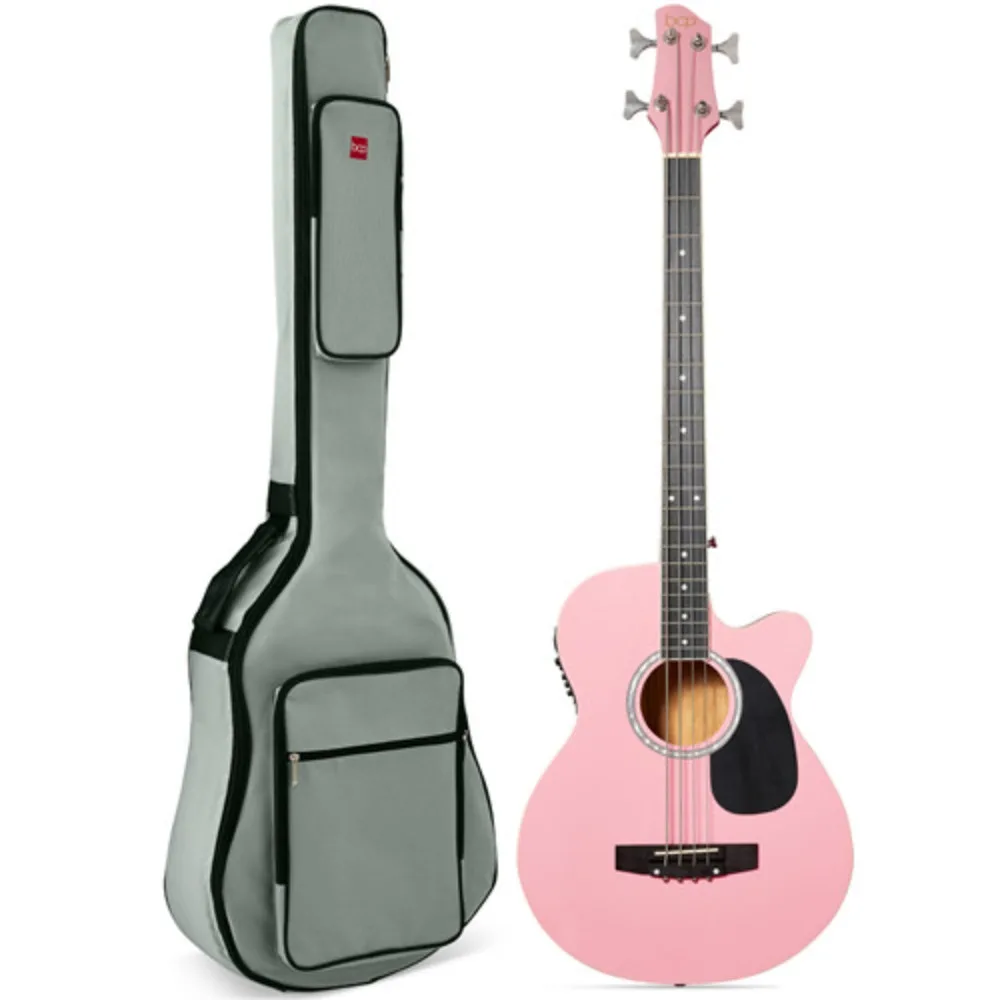 Best Choice Products Acoustic Electric Bass Guitar Equalizer Truss Rod Padded