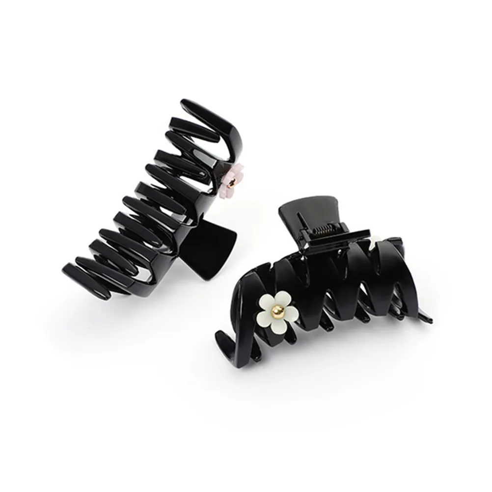 

2Pcs Fashionable Durable Hair Clamps for Thick Thin Curly Straight Hair Styling Bathing Travel Accessories White Pink