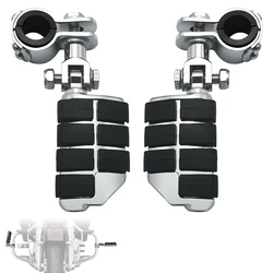 Chrome Highway Foot Peg Motorcycle Footrest Pedal Footpeg Mount Compatible For Harley Electra Road King Street Glide 1-1/4