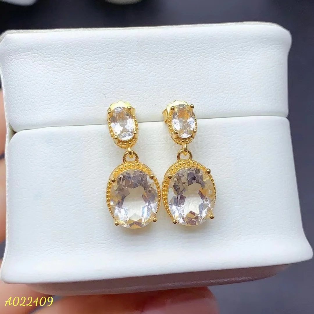 

Flash Sale Luxury Inlaid Natural White Crystal Female Earrings French Retro Elegant Premium Style Banquet Wedding Girl Gift