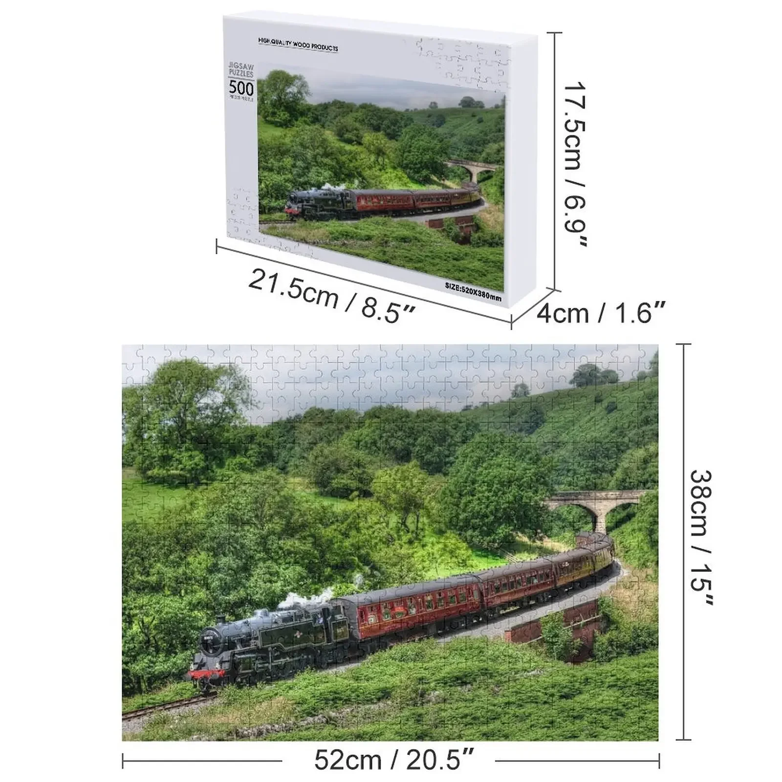Rompecabezas de ferrocarril North Yorkshire Moors, juguetes personalizados para niños, rompecabezas de madera para adultos