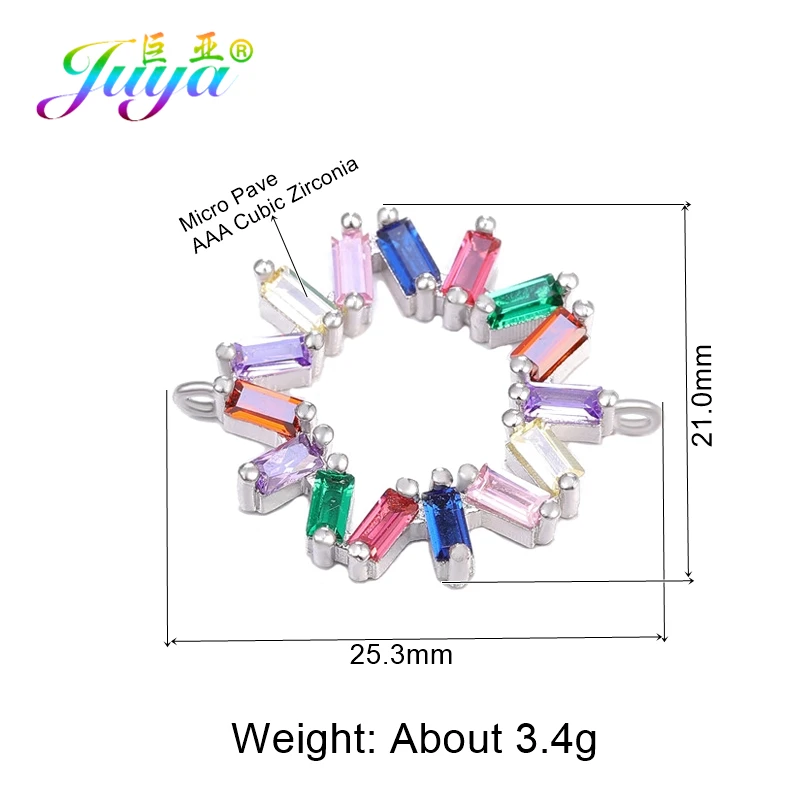 Juya DIY-Schmuckzubehör für Damen, kubischer Zirkonia, Blumenverbinder, Zubehör für Handarbeiten, Charms, Armbänder, Ohrringe, Herstellung – Detail 24