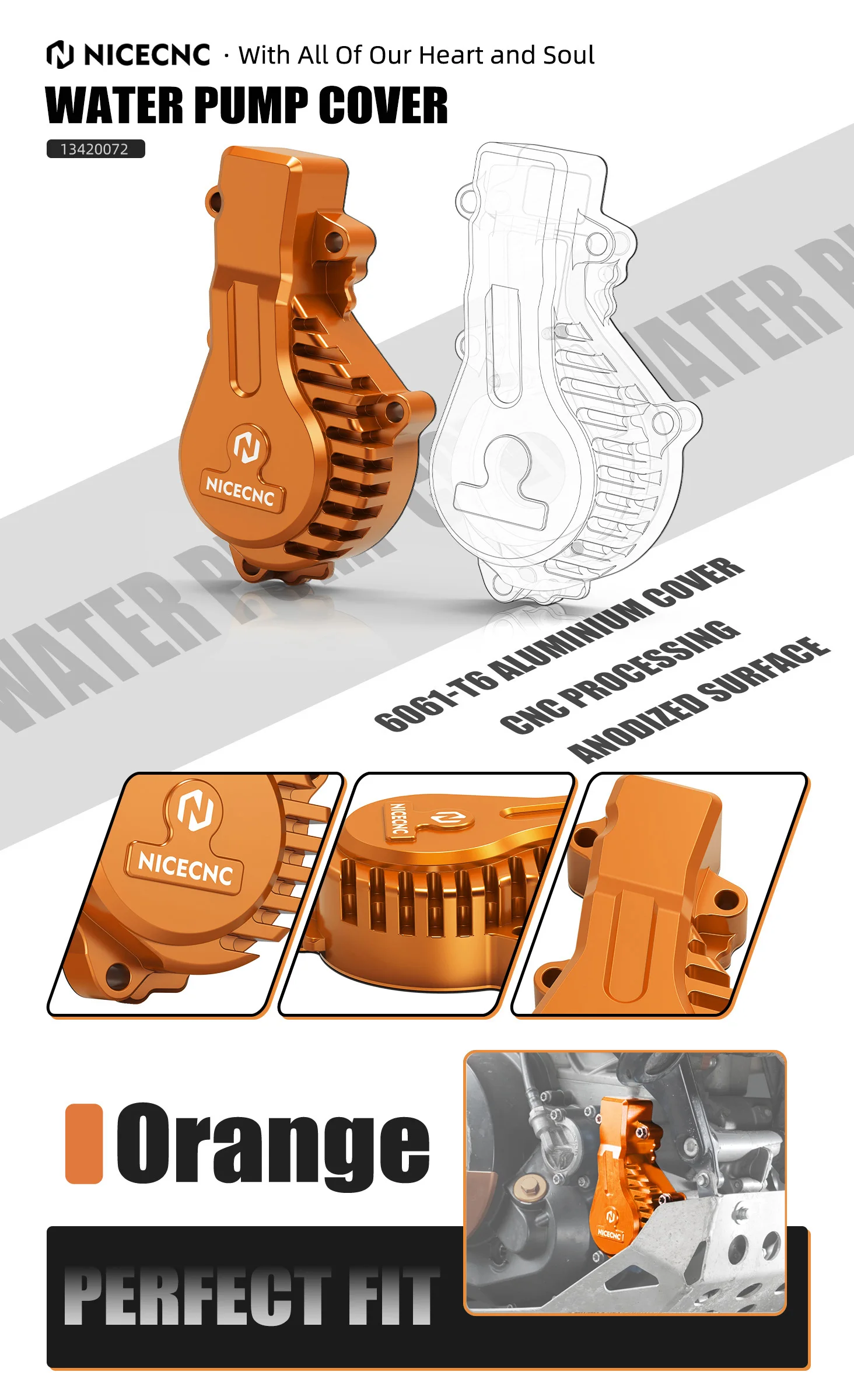 Für KTM 690 SMC R 2012-2025 690 Enduro R Wasserpumpenabdeckung für KTM 690 Duke R 2025 2024 2023 GasGas ES/SM700 Husqvarna 701 Enduro – Detail 10