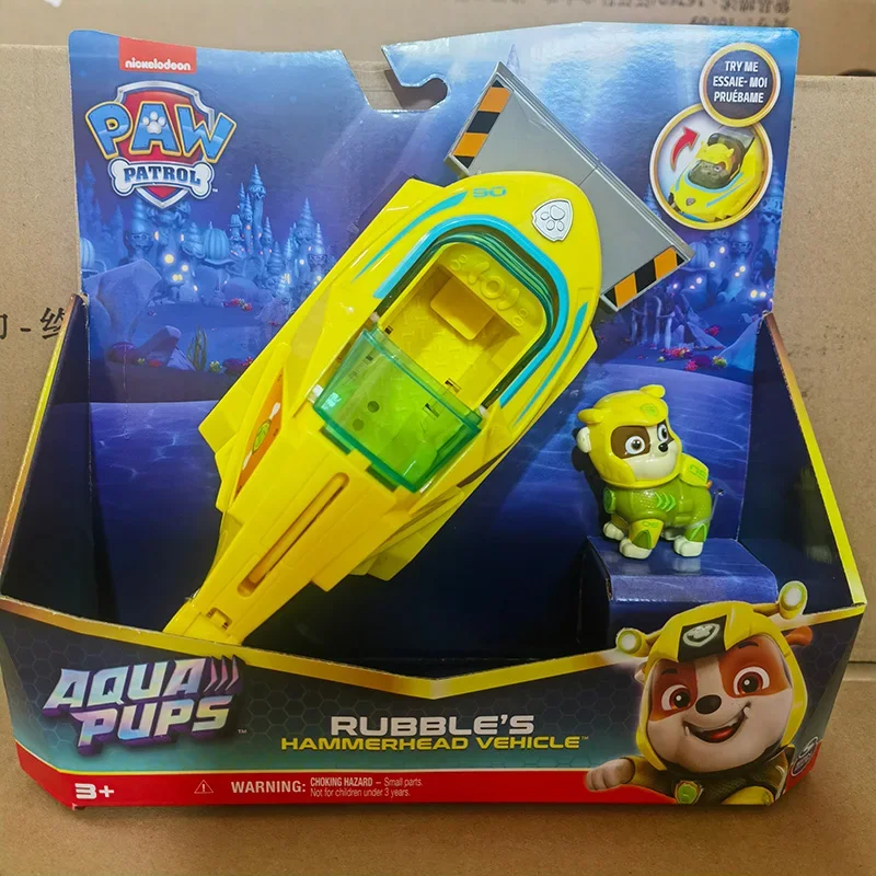 Genuine Paw Patrol Beibei Large Transformation Car New Aquatic Dog Team Doll Archie Coral Toy Birthday Gift Mobile Model