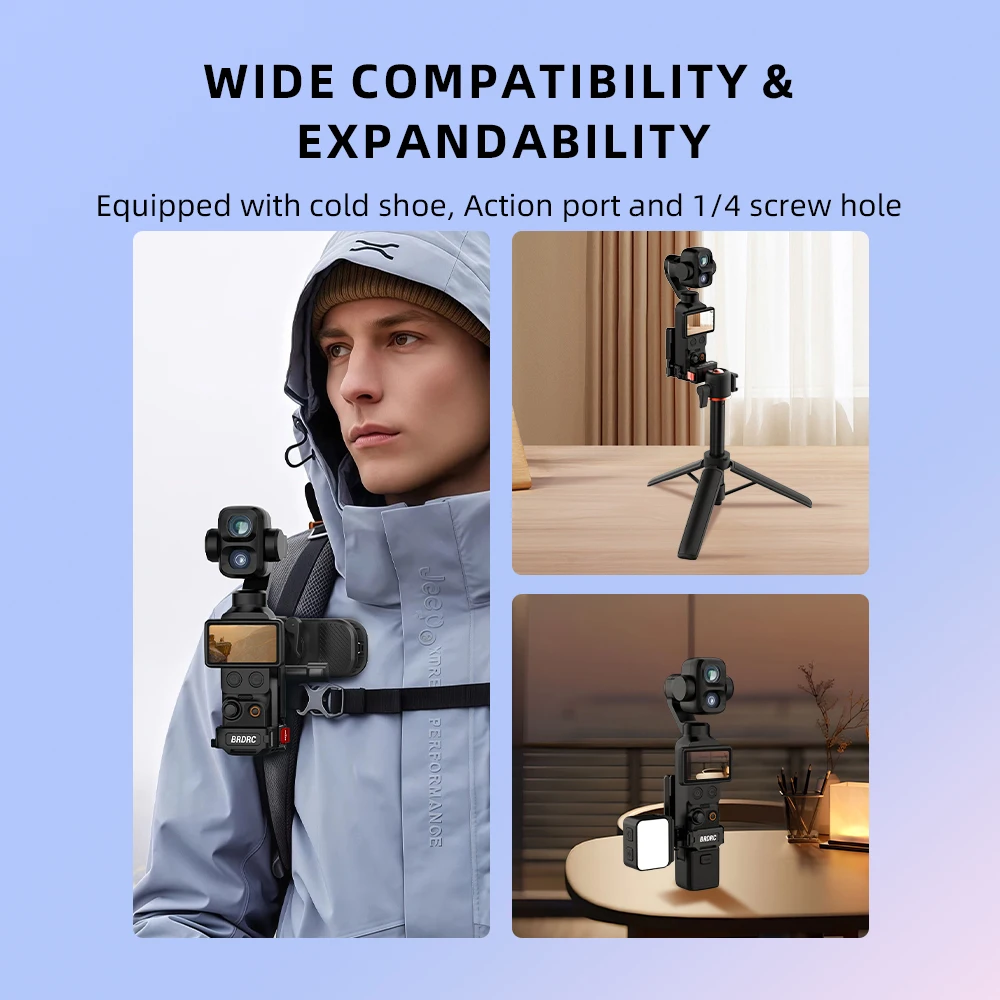 BRDRC Magnetische Halterung für DJI Pocket 4/4P/3 Metall-Verlängerungshalterung 1/4 Schraubenloch /2-Klauen-Adapter Fotografie-Zubehör – Detail 8