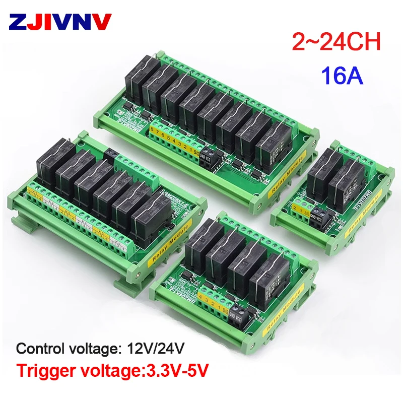 

2CH~24CH 1NO+1NC Trigger Voltage:3.3V-5V Pluggable Optocoupler Isolated Relay Module BMZ-K1-E Positive Negative Compatible 16A