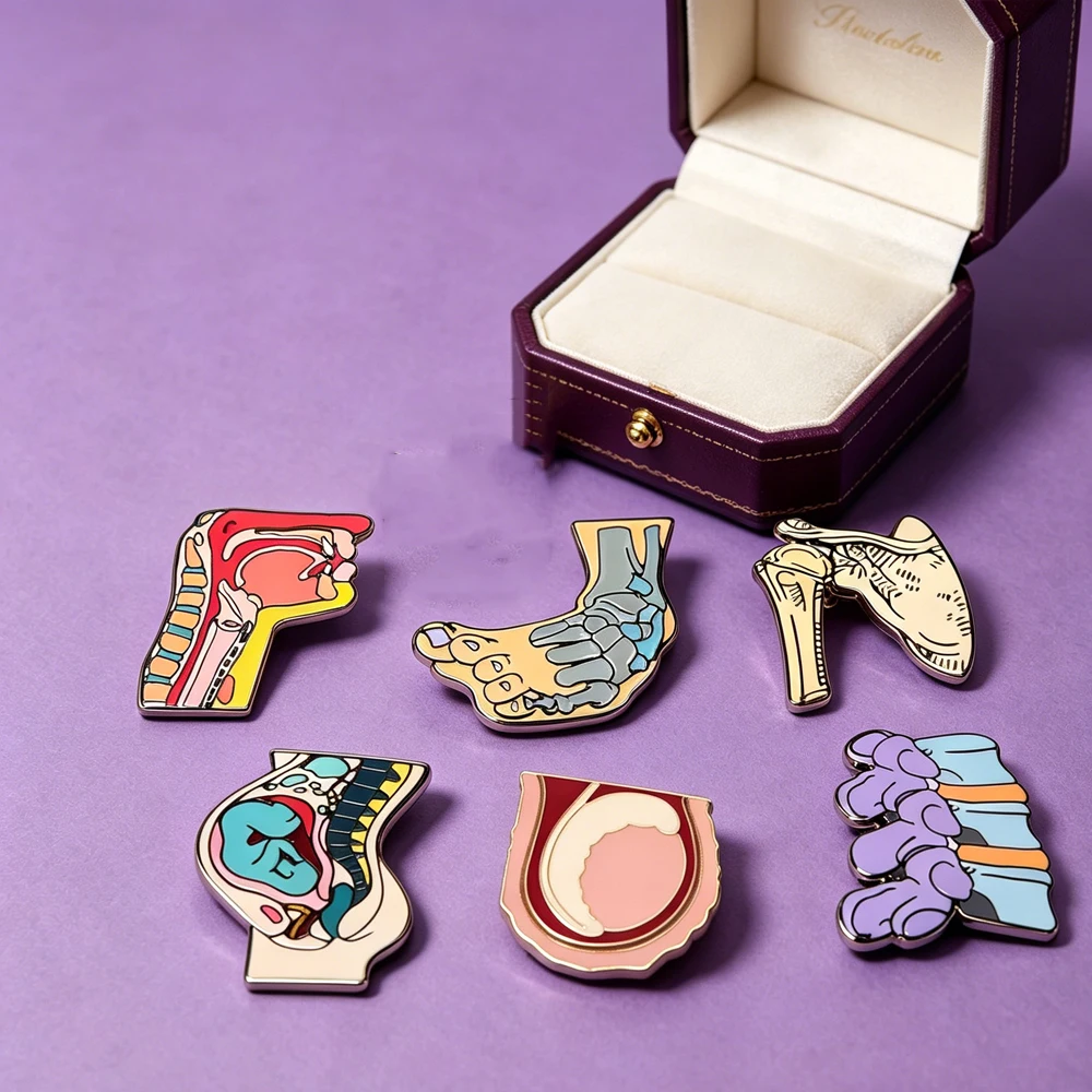 Colorful Human Anatomy Pin Collection Enamel Pins of Human Organs and Bones Medical Students, Anatomy Teachers Jewelry Gifts