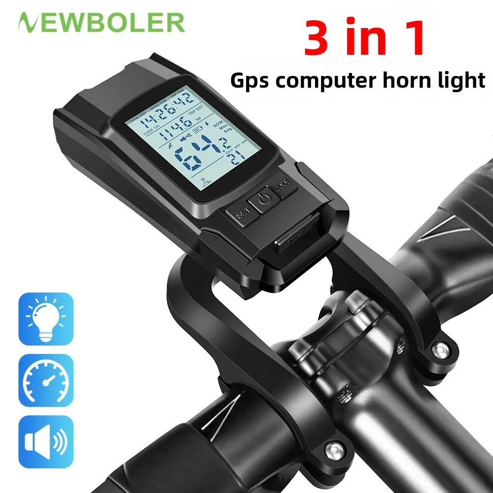 

3 in 1 GPS Bicycle Computer Lights Mountain Bike High Decibel Wireless Horn Lights Strong Light Headlights Night