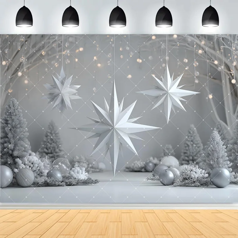 Winter Merry Christmas Festive Windows Photography Background Snowflakes Birthday Party New Year Photo Studio Backdrops CD-9