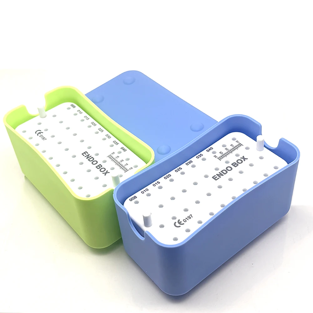 

Dental Endo File Storage Box with Ruler 40 Hole Autoclavable Stand for Root Canal Files Sterilization and Organization