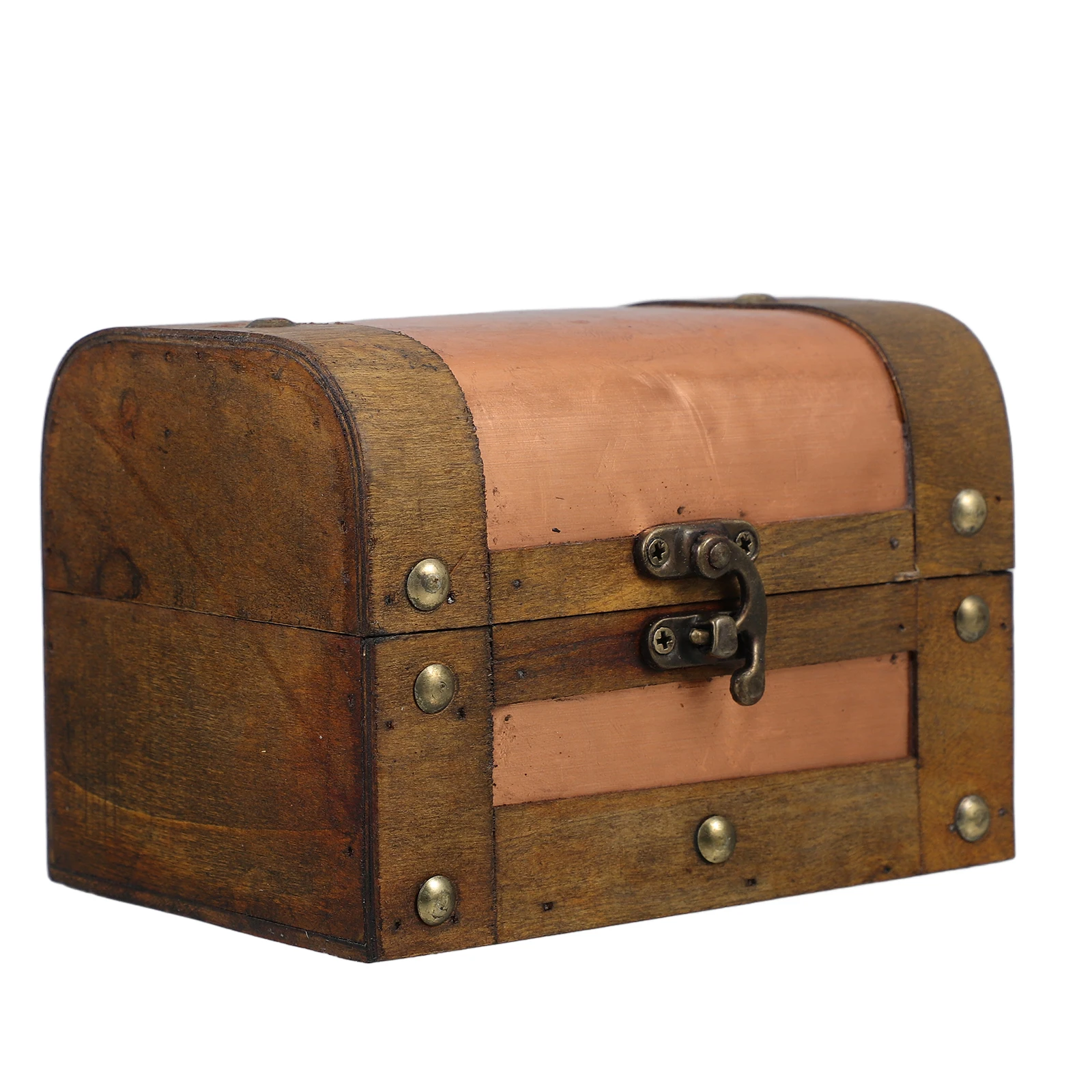 

Vintage Wooden Storage Box Wood Jewelry Organizer Decorative Treasure Chest Trinket Case Keepsake Container Hinged Small Display