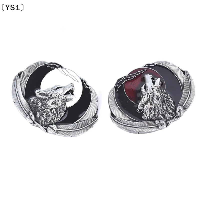 

〔YS1〕Western Wolf Moon Men‘s Alloy Leather Belt Buckle Vintage Cowboy Buckle New