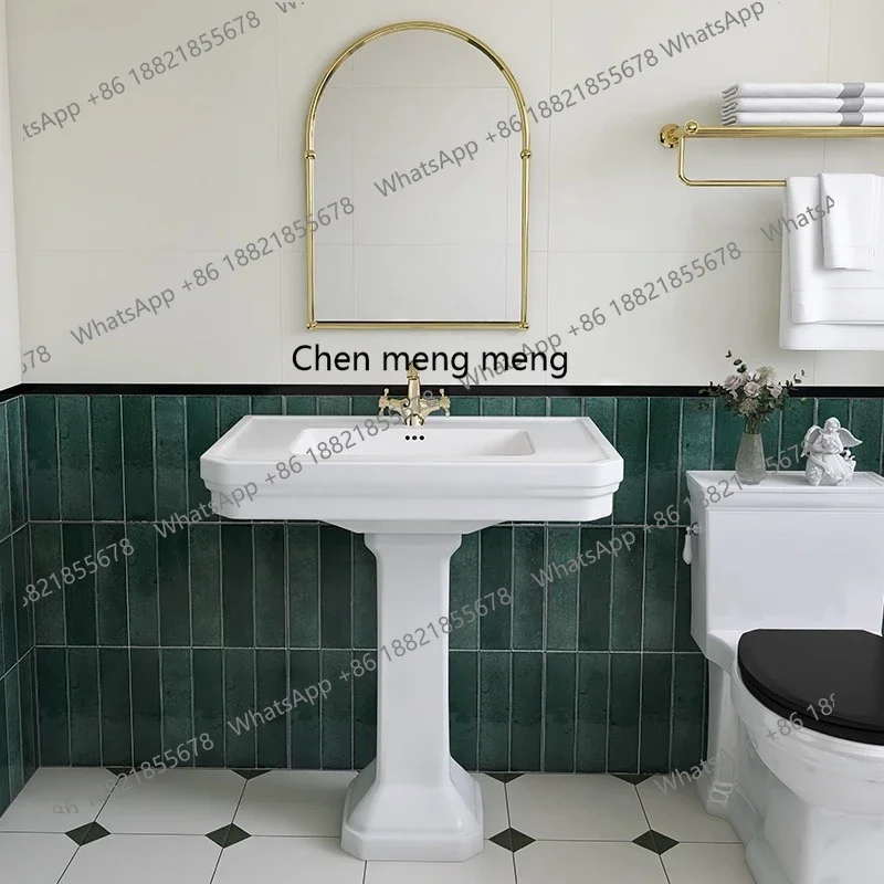 

X Retro column type washbasin small apartment bathroom column basin integrated ceramic