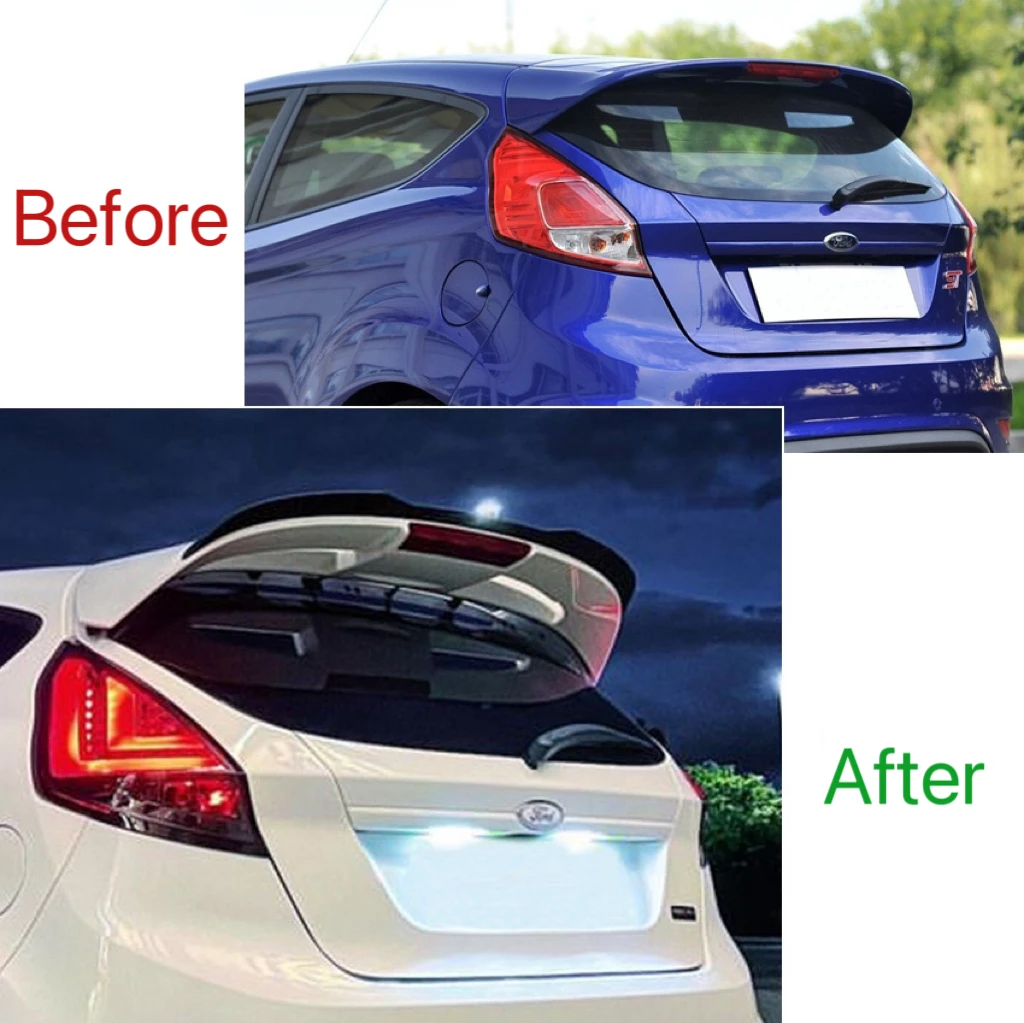 Rear Roof Spoiler Wing For Ford Fiesta ST-Line MK6 MK6.5 2008-2017 Gloss Black/Carbon Fiber Look Window Upper Trunk Splitter Lip