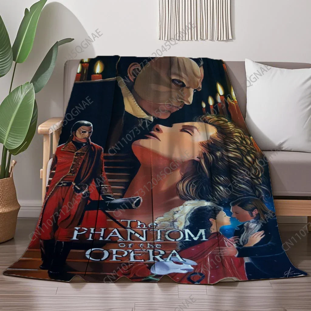 Custom The Phantom Of The Opera Mask Flannel Blanket - Ultra-soft Flannel Material. Perfect For Birthdays, Travel, Or Outdoor Us