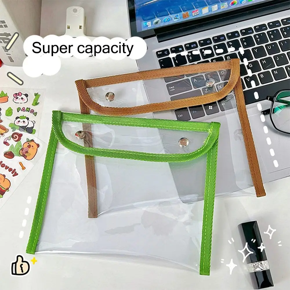 Portable Waterproof File Folder Large Capacity Press Buckle File Pocket PVC Document Bag Filing Products