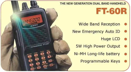 Yaesu FT-60R FT-65R ثنائي النطاق 144/430 ميجا هرتز جهاز إرسال واستقبال FM محمول أجهزة الراديو MH36 DTMF Mic Ham راديو لاسلكي تخاطب مع الأدلة